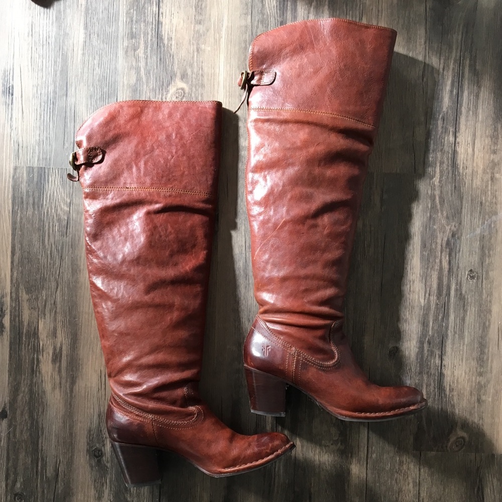 Frye Shirley over the knee leather riding boots